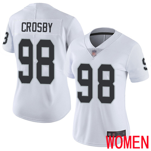 Oakland Raiders Limited White Women Maxx Crosby Road Jersey NFL Football #98 Vapor Untouchable Jersey->youth nfl jersey->Youth Jersey